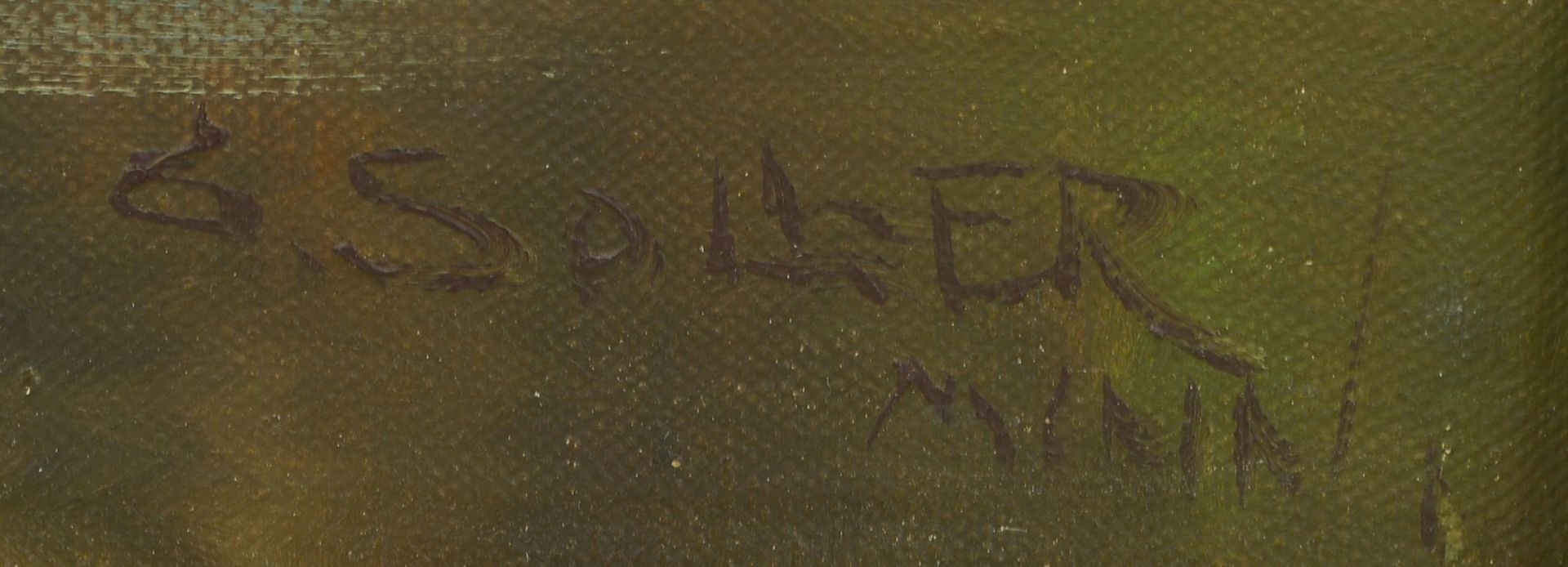 Spitzer, G., -Bauernkate in Heidelandschaft mit Bach-, Oel/Lw, unten rechts signiert, Bildmasse 50,5 - Bild 2 aus 3