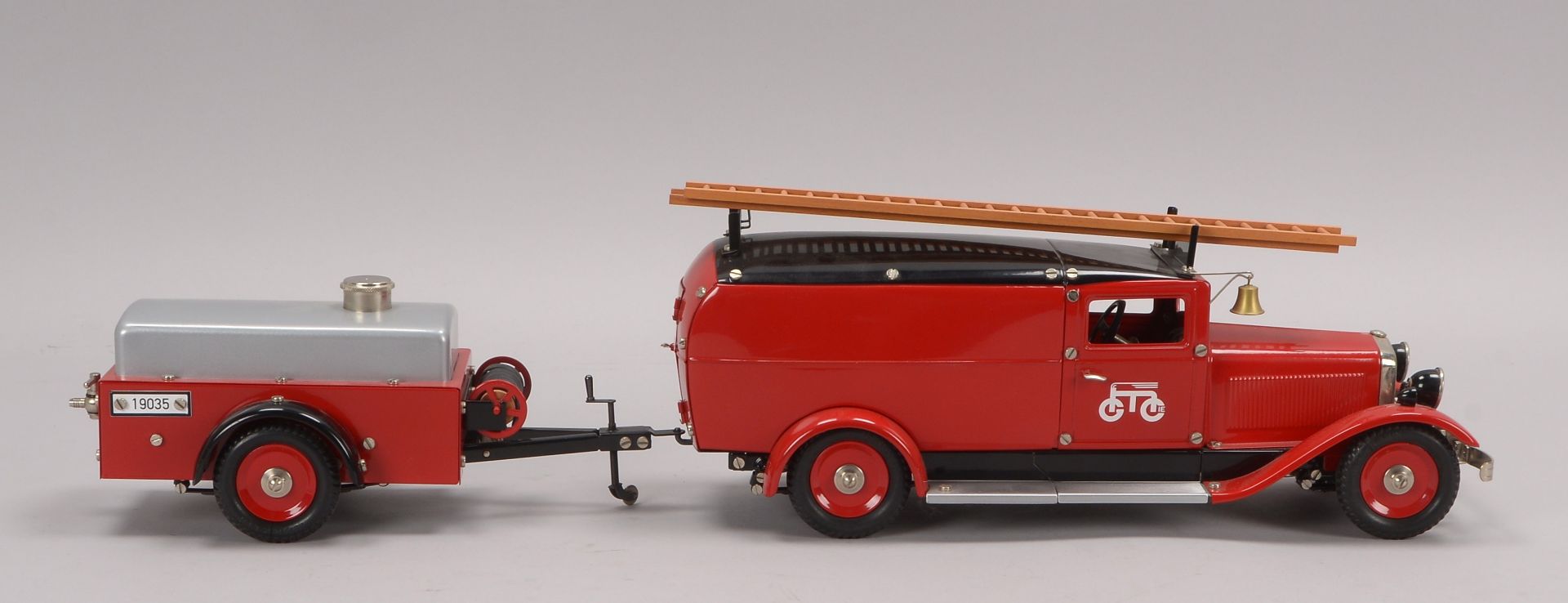 Modellfahrzeug, Maerklin -19035-, Feuerwehrwagen mit Anhaenger, Metall, Modell mit Uhrwerkantrieb, - Image 2 of 3