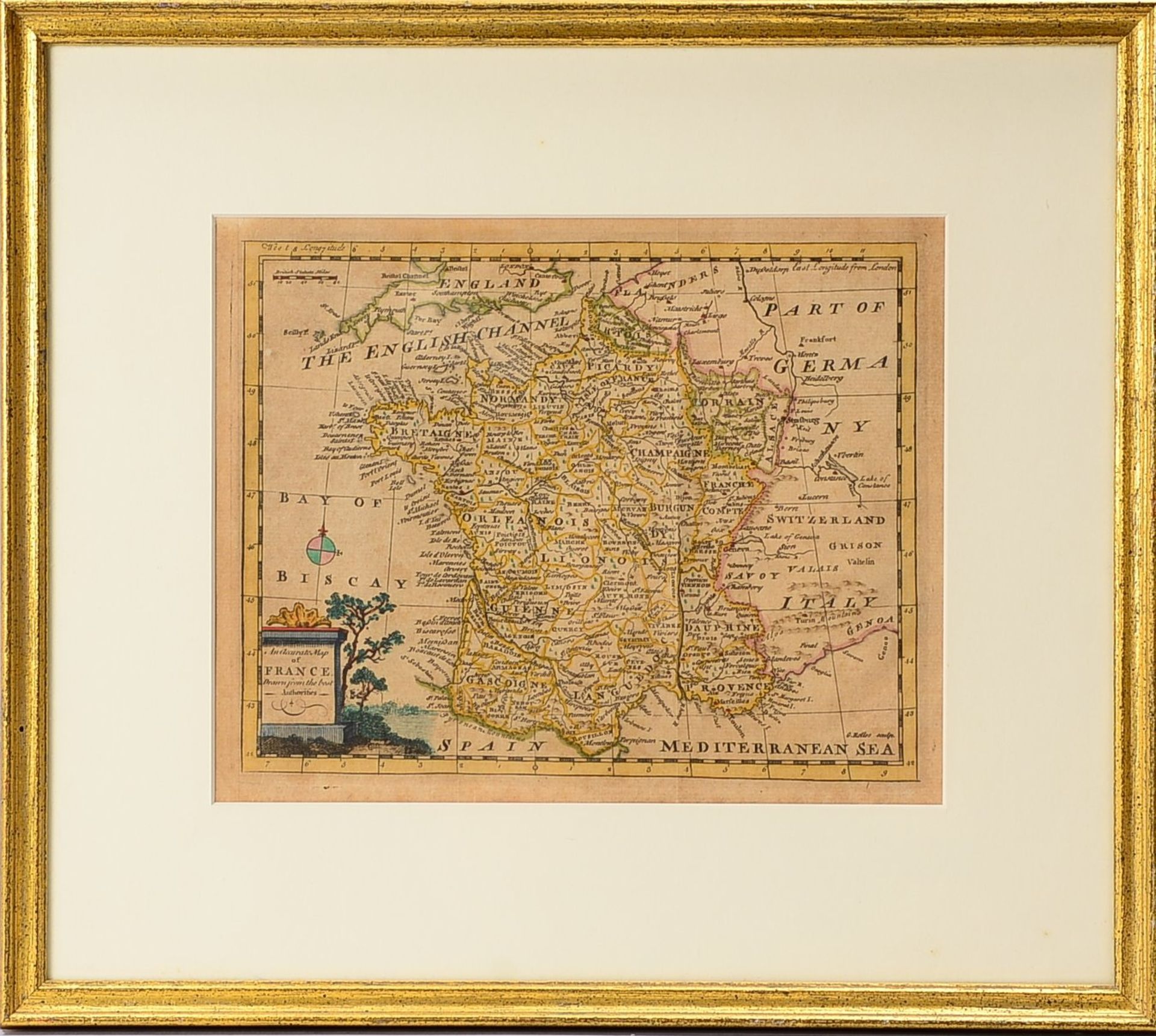 Kupferstich, &#039;Frankreich&#039;, 1779, koloriert, gestochen von G. Rollos/London, (Blatt aus &#0