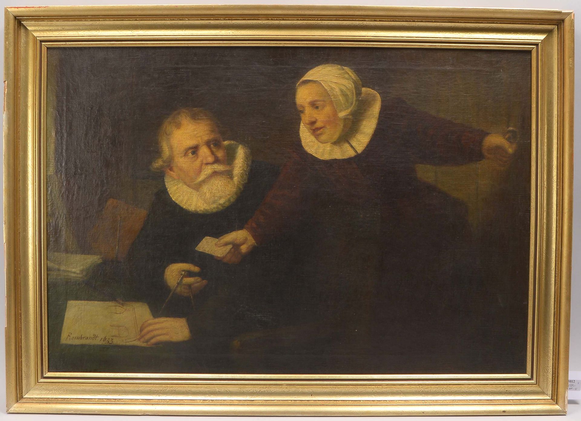 Altes Gemaelde (cop. nach Rembrandt 1633), -Der Schiffbauer Jan Rijksen und seine Frau Griet Jans-,