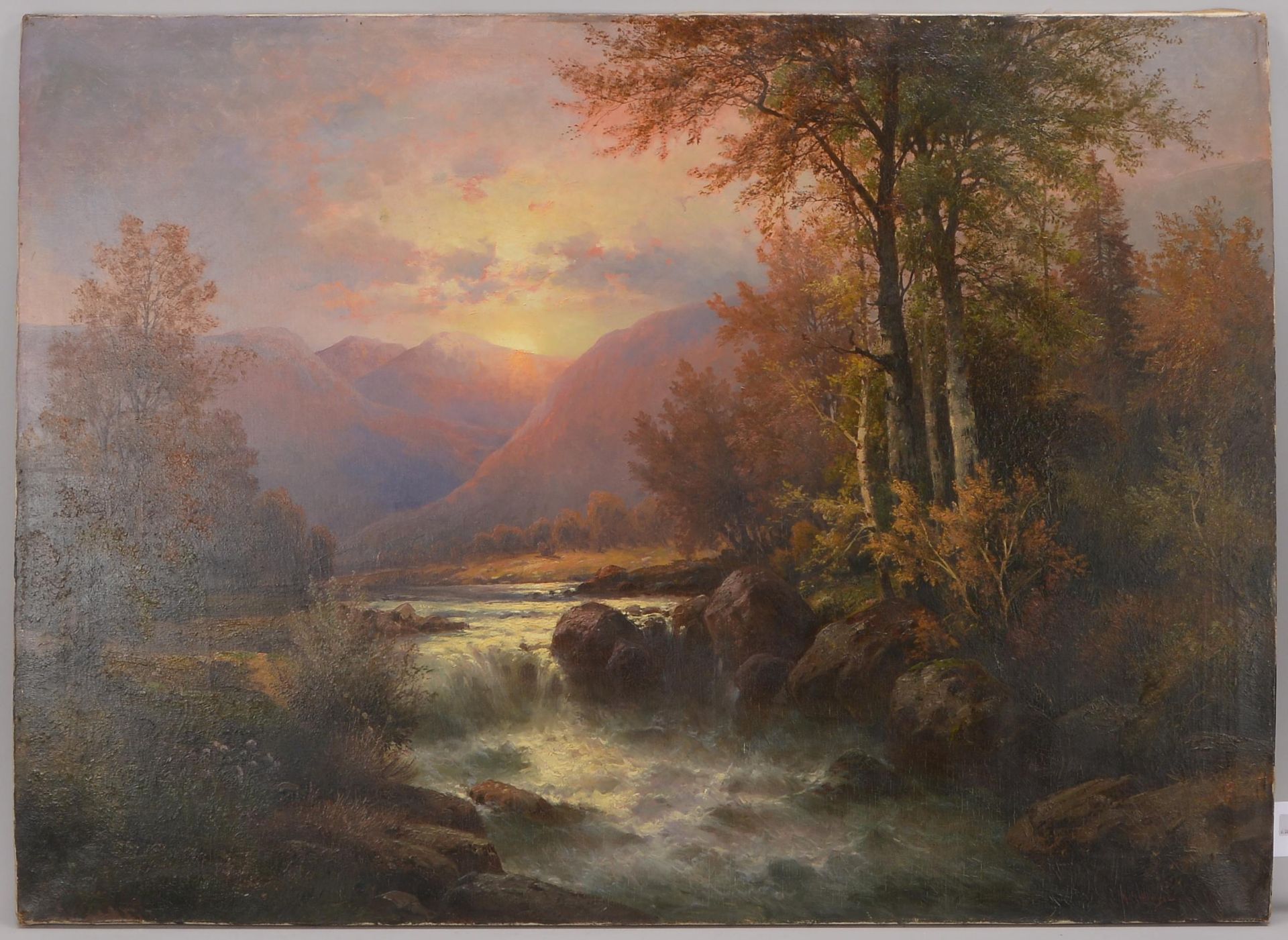 Giffinger, Rudolf (oesterreichischer Landschaftsmaler), -Romantische Landschaft mit Bachlauf bei Son