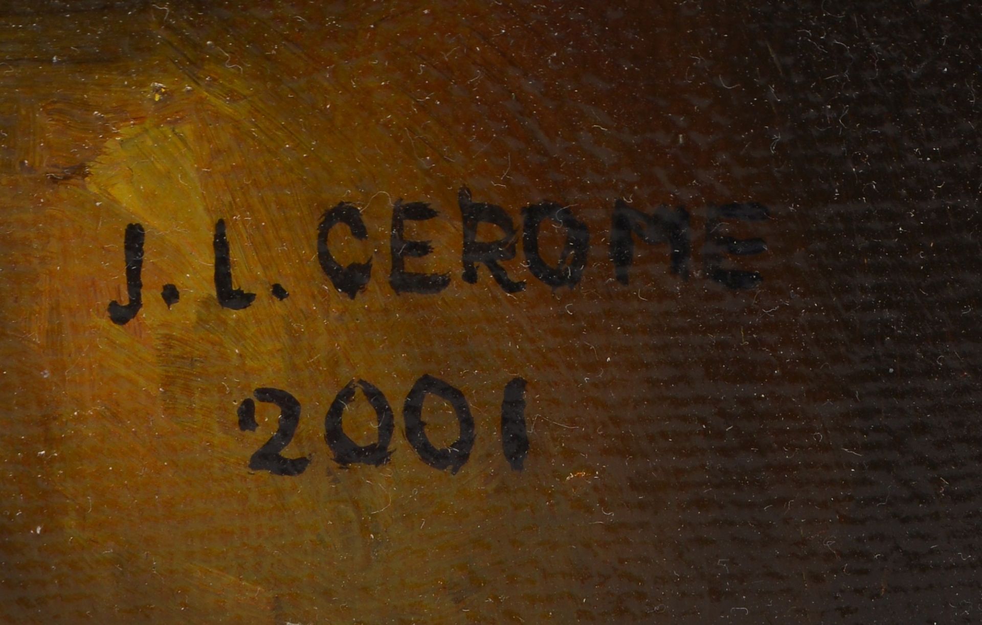 Gerome, J.L., -Le Tombeau de Kalifes a Brousse-, Oel/Lw, unten links signiert und verso datiert 2001 - Image 2 of 3