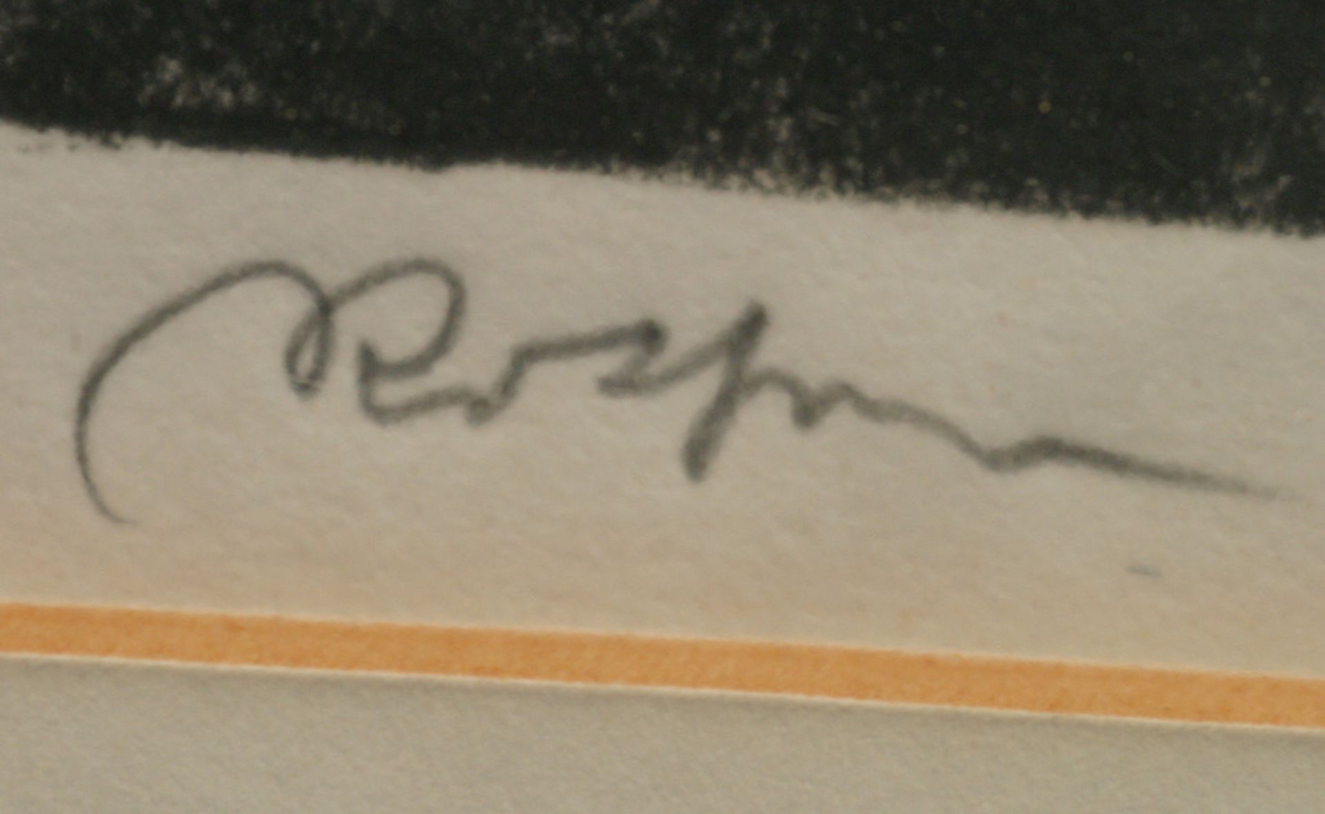 Holzschnitt/Handdruck, &quot;Bauer mit Pfeife&quot;, sign., 29 x 22 cm - Bild 2 aus 2