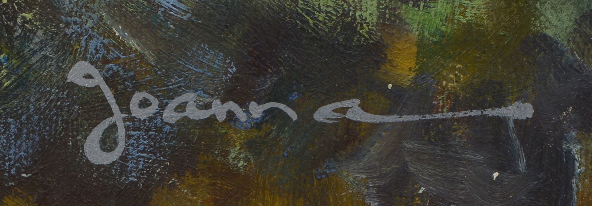 Gemaelde, -Blumenwiese-, Oel/Lw, unten rechts signiert -Joanna-, Bildmasse 50 x 60 cm, Rahmenmasse 7 - Image 2 of 2