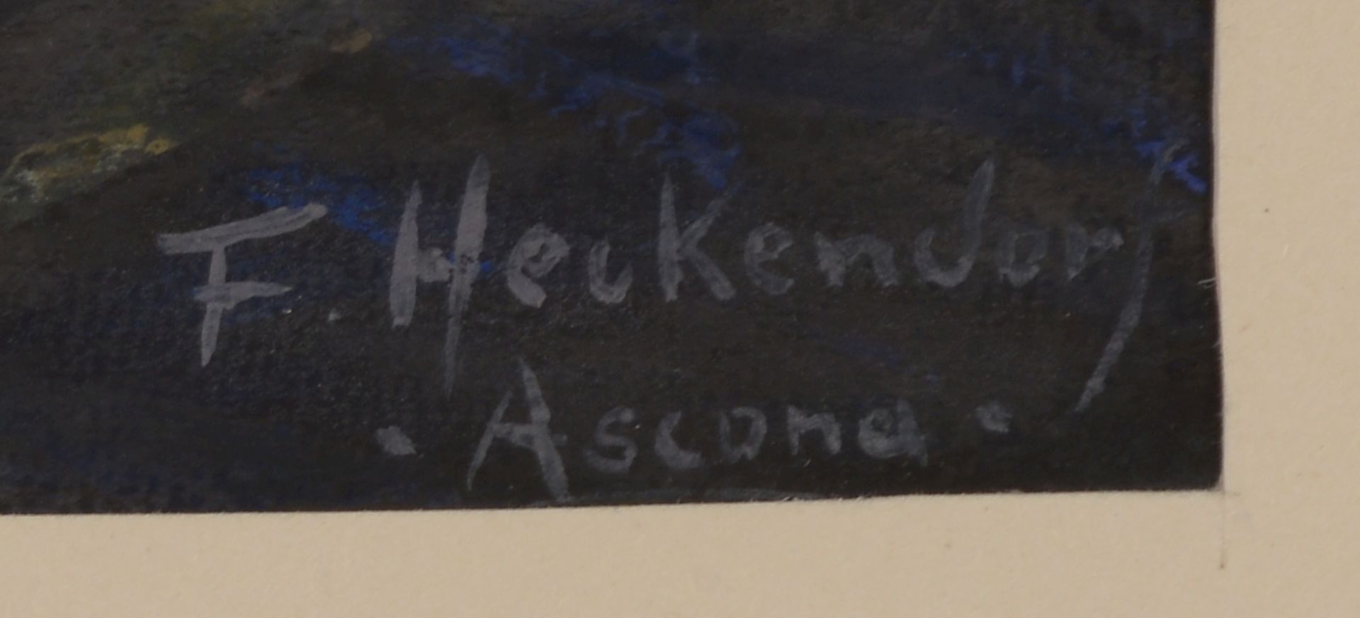 Heckendorf, Franz (1888 Berlin - 1962 Muenchen), -Ascona-, Aquarell, unten rechts signiert, verso be - Image 2 of 2