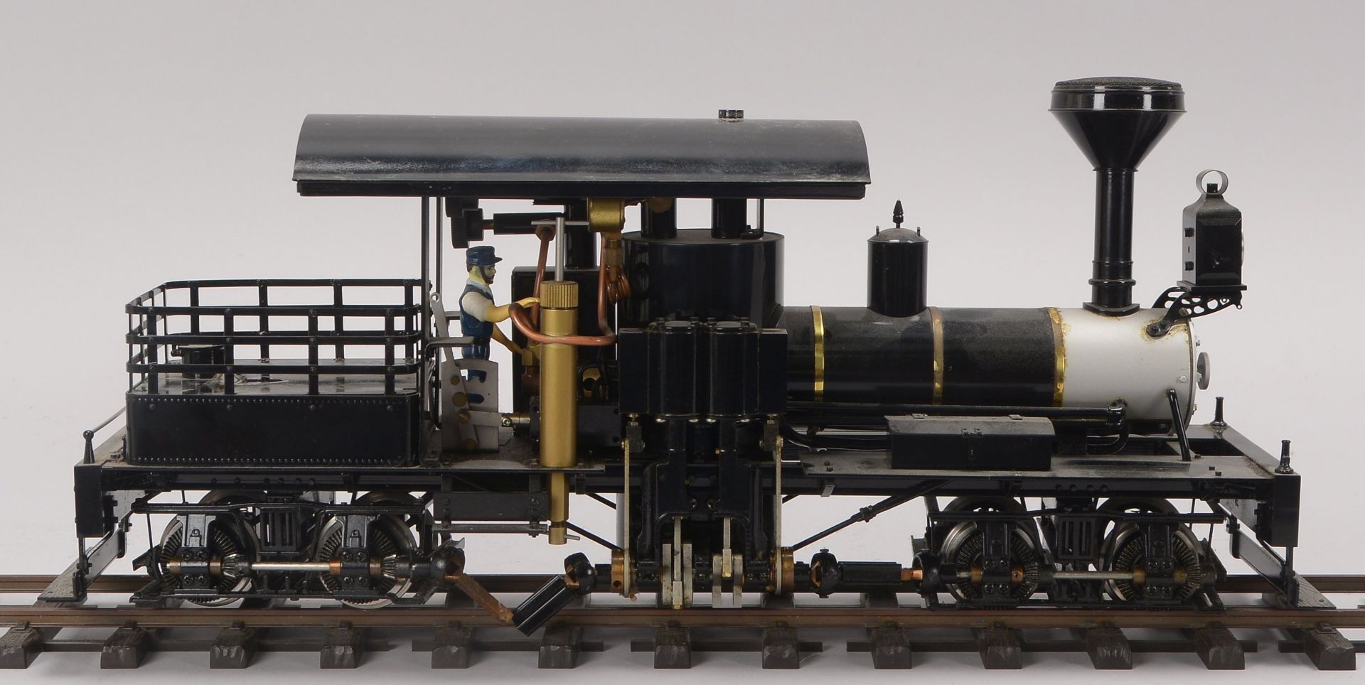 Accucraft Lokomotive m.Tender, Messing / Stahl, Gasantrieb, Livesteam, Spur 45 mm, gebrauchter Zusta