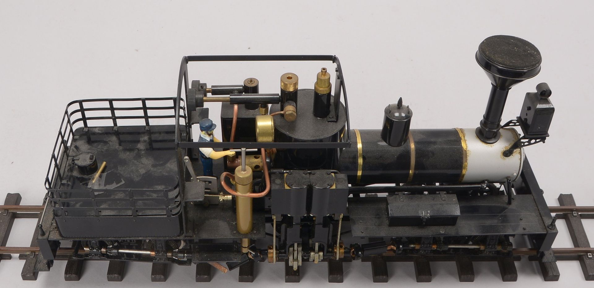 Accucraft Lokomotive m.Tender, Messing / Stahl, Gasantrieb, Livesteam, Spur 45 mm, gebrauchter Zusta - Bild 2 aus 4