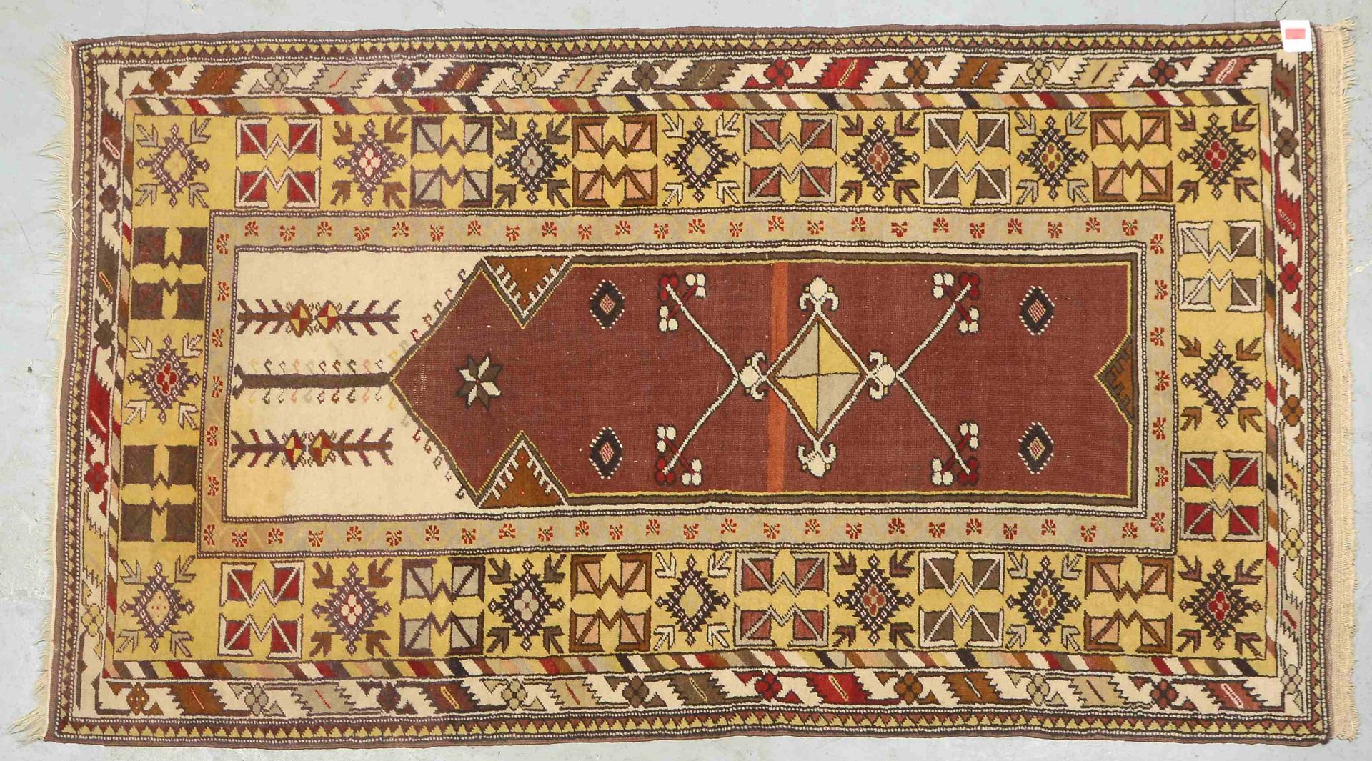 Kars-Kazak (Tuerkei), guter altersgemaesser Zustand - nur einzelne Trittfalte, Masse 225 x 128 cm