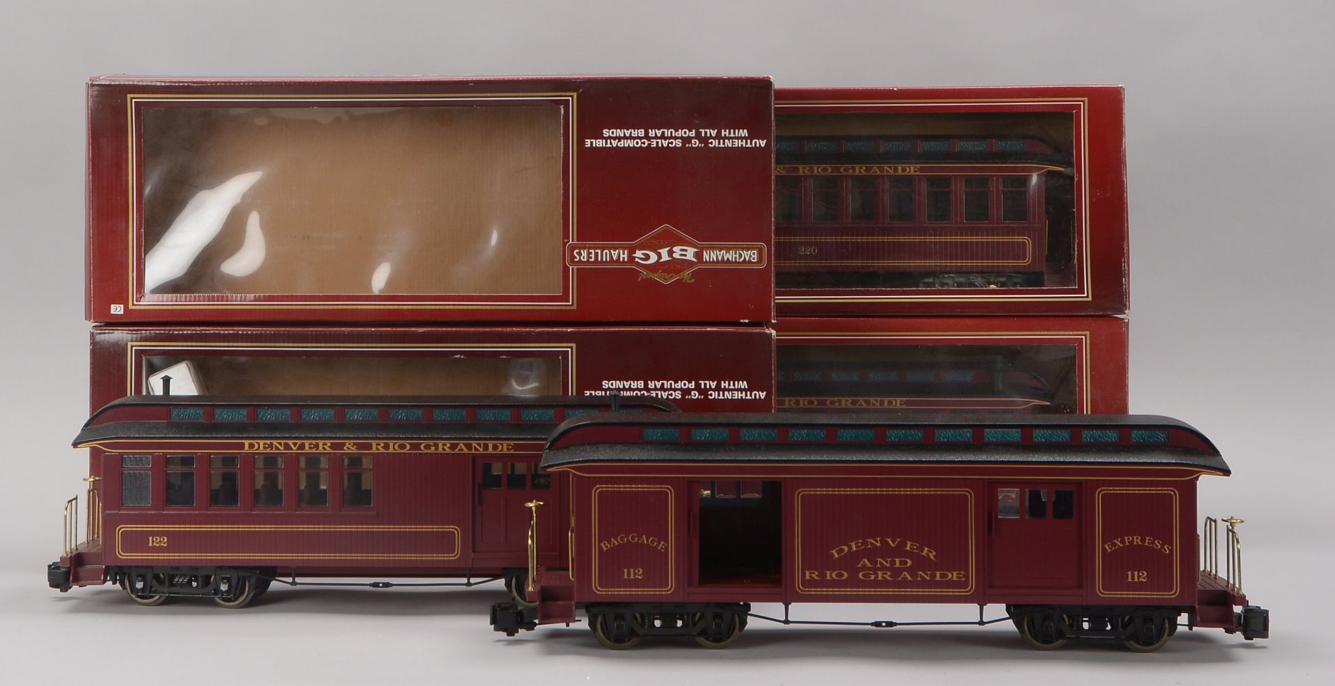 Bachmann, 4 Personenwagen, - Big Haulers -, Spur G, - Rio Grande + Denver -,in Verpackung - Bild 3 aus 3