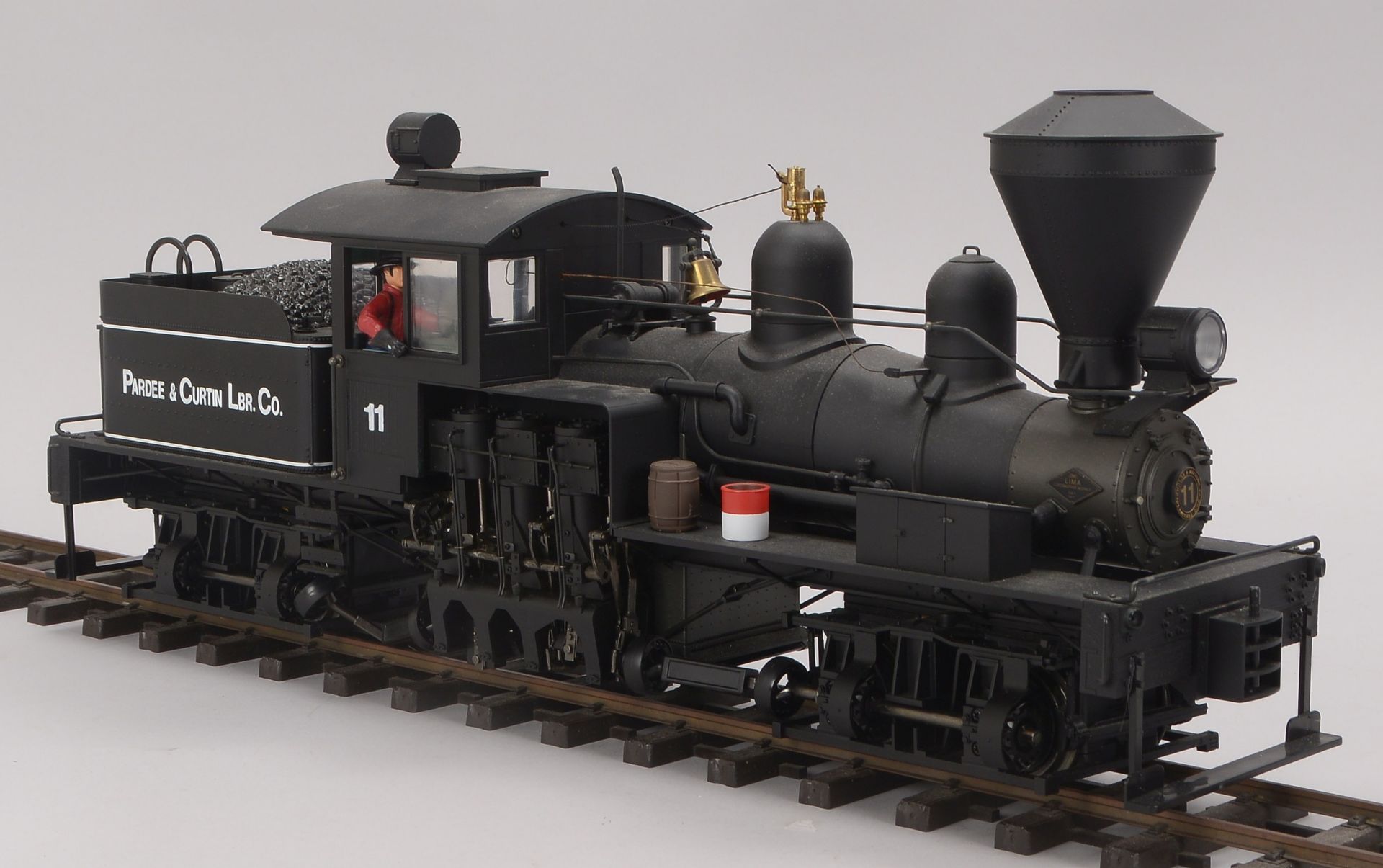Bachmann Lokomotive m. Tender, Spur 45 mm, - Pardee + Curtin No.11 -,Laenge ca. 52 cm, gebrauchter Z - Bild 3 aus 4