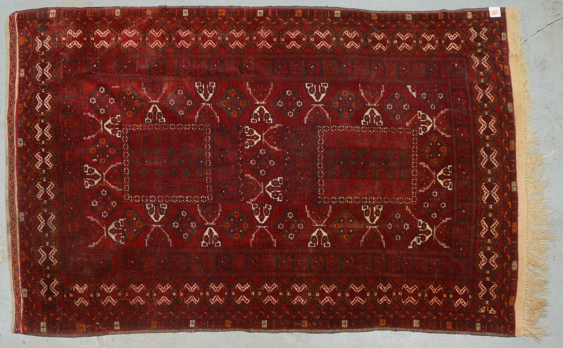 Orientbr&uuml;cke (Turkmenistan), feste Kn&uuml;pfung, Flor in gutem Zustand; Ma&szlig;e 230 x 153 c - Image 2 of 4