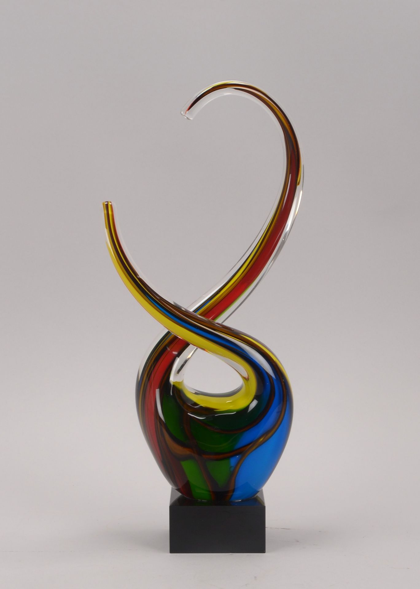 Abstrakte Glassskulptur (Murano-Stil), Hoehe 39 cm