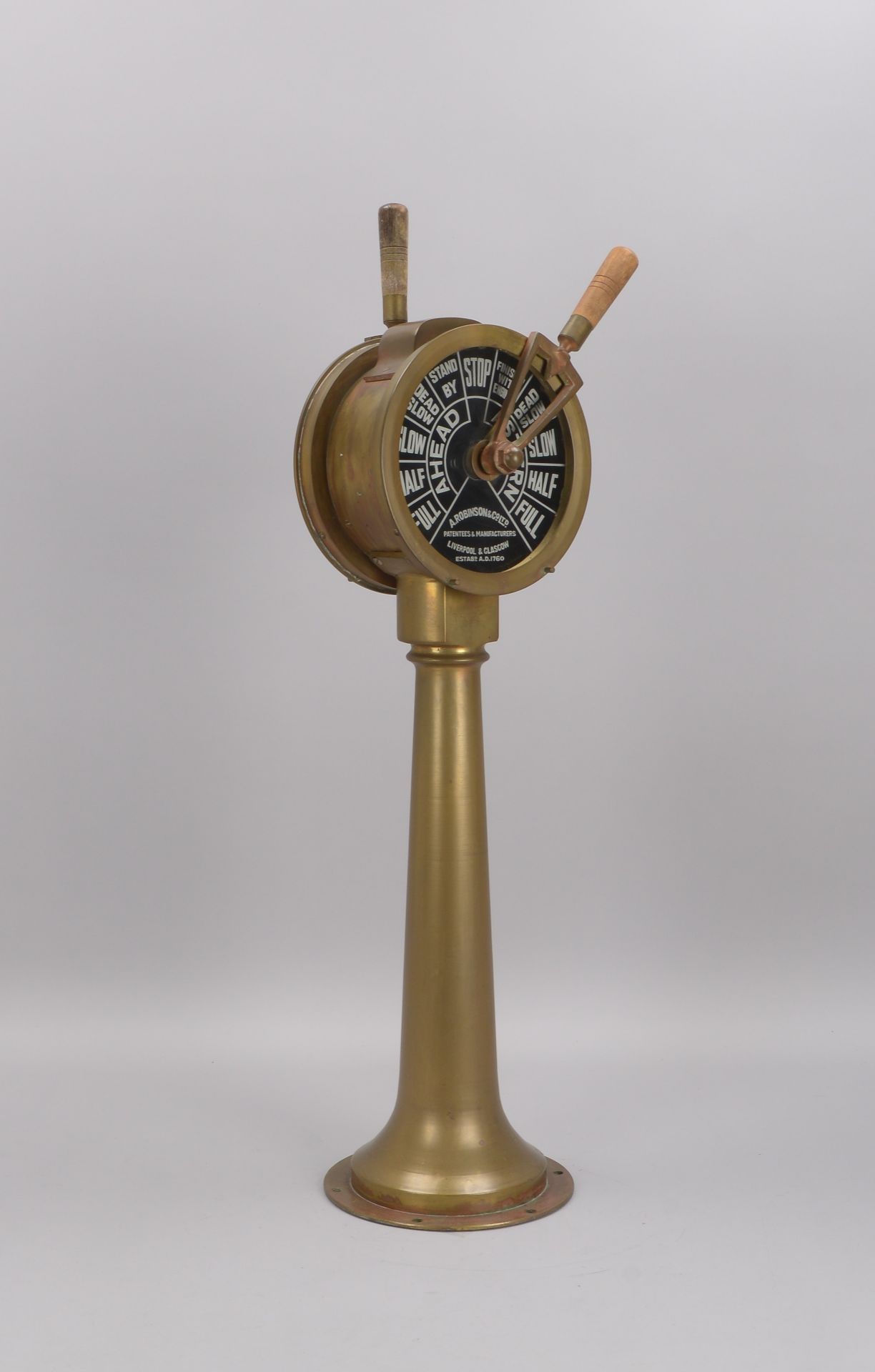 Maschinentelegraph, Hersteller: A. Robinson &amp; Co. Ltd./Liverpool &amp; Glasgow, Glocke funktions - Image 2 of 2