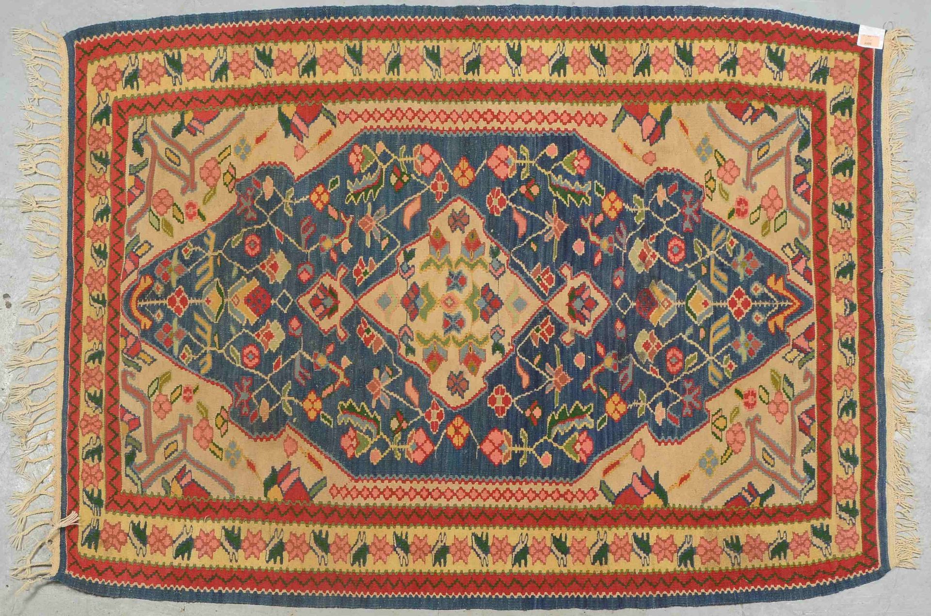 Alter Bidjar-Kelim, Wolle auf Wolle, Pflanzenfarben, legefertig; Maße 160 x 117 cm - Bild 2 aus 4