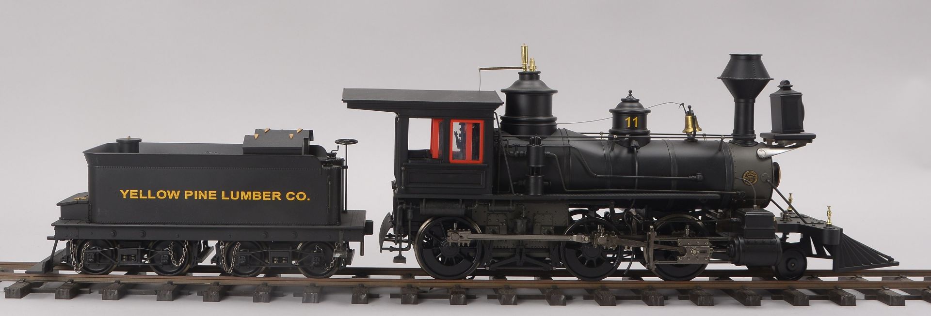 Bachmann Lokomotive m. Schlepptender, Spur 45 mm, - Yellow Pine Lumber -,Laenge ca. 66 cm, guter Zus