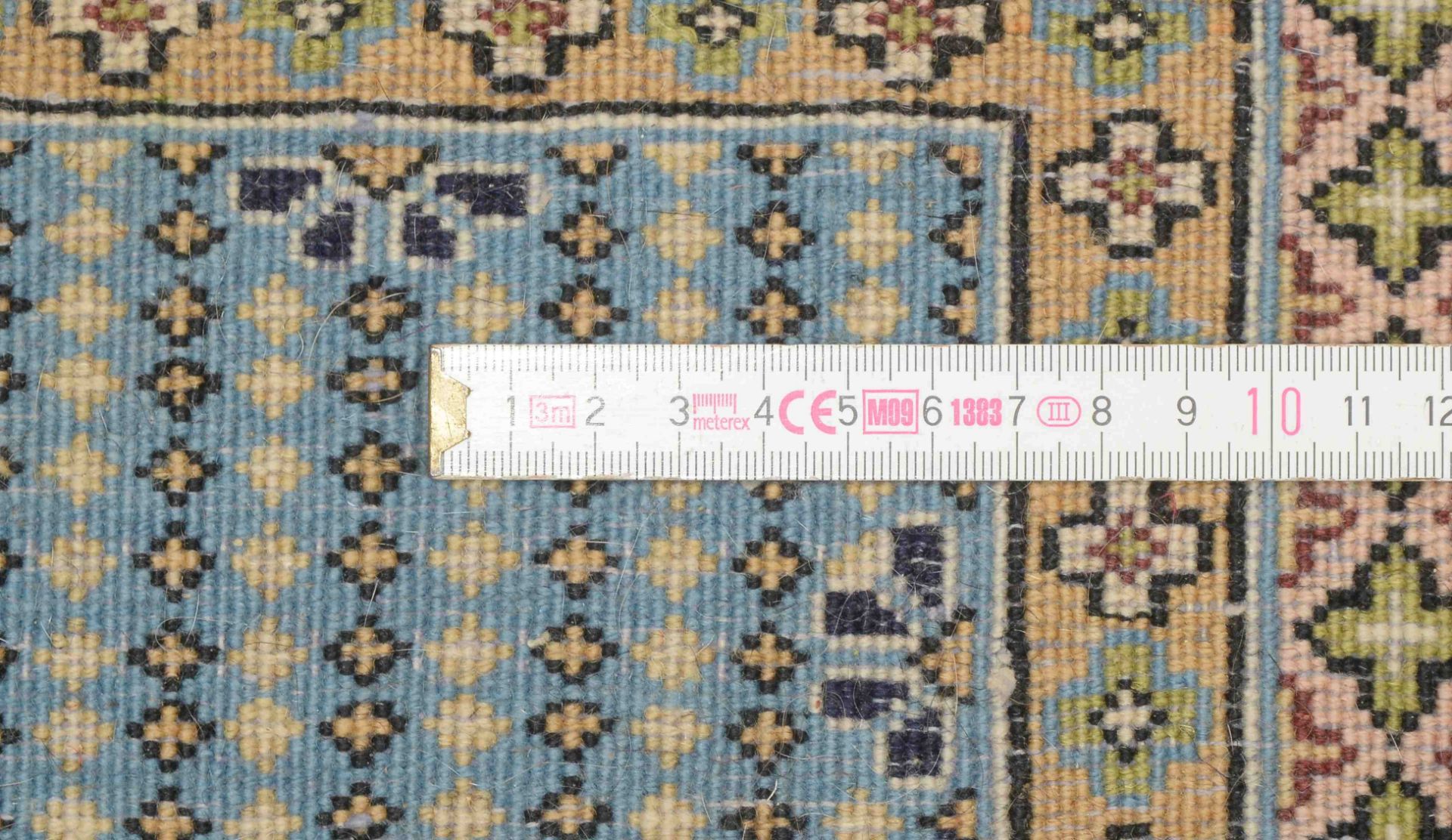 Ghom, mit Seidenanteilen, feine feste Knüpfung, mit außergewöhnlicher Mosaikmusterung, gleichmäßiger - Bild 4 aus 4