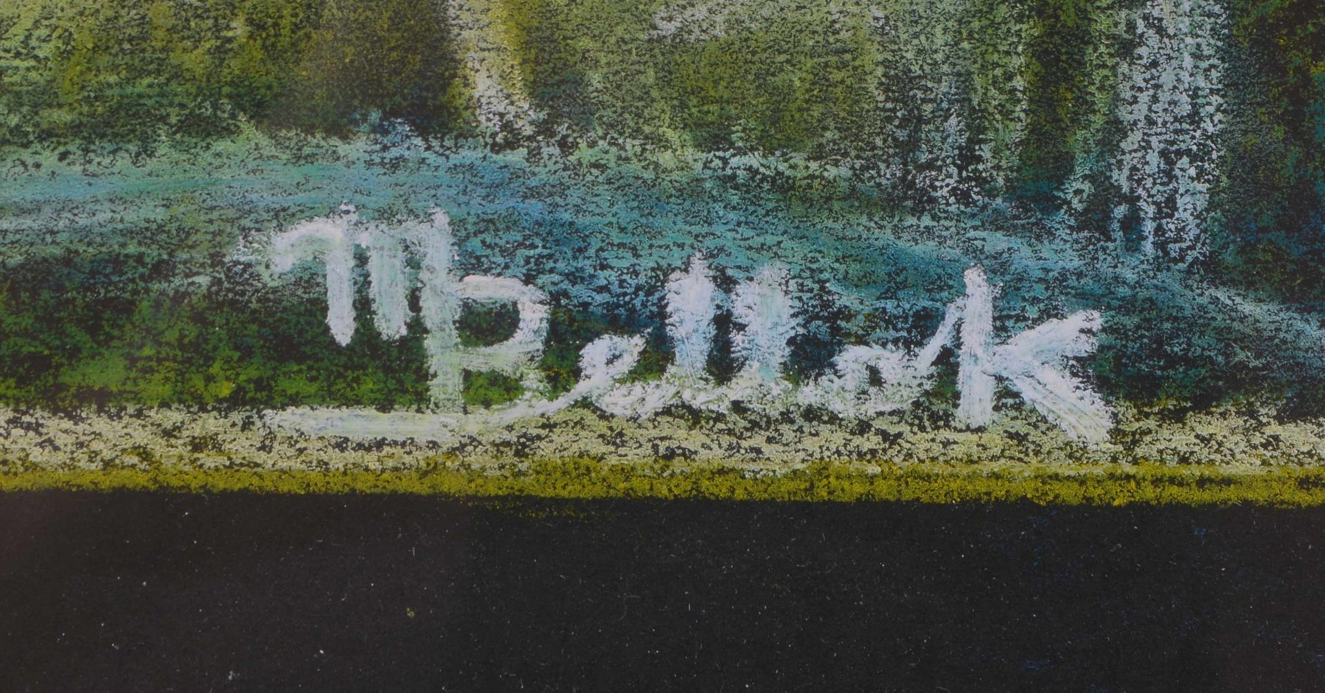 Bellock, M., 'Personendarstellung', Farbkreide, signiert, hinter Glas gerahmt; Rahmenmaße 75 x 54 cm - Bild 2 aus 2