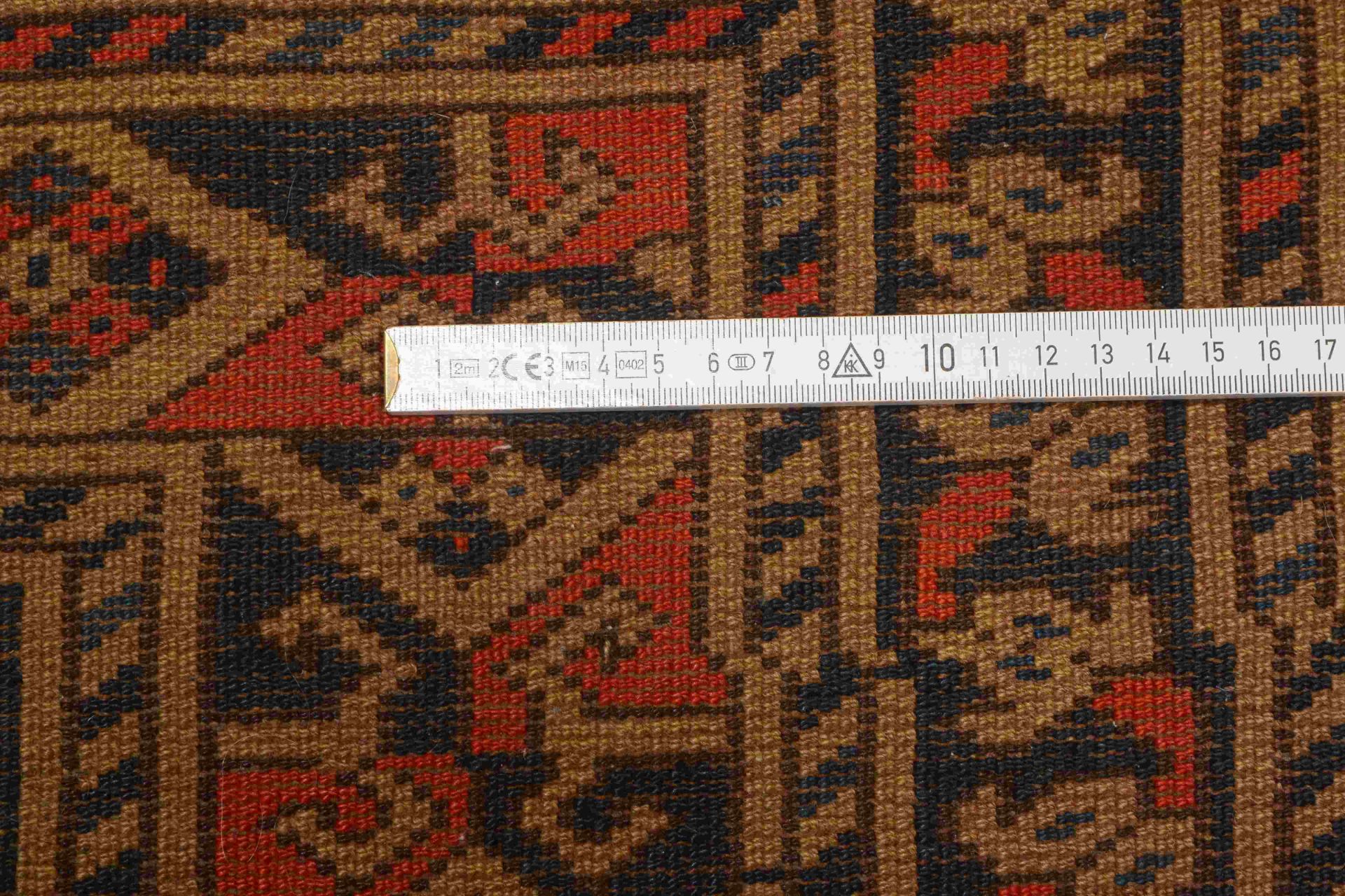 Orientteppich (Usbekistan), Wolle auf Wolle, goldfarbener Fond, Flor in gutem Zustand, neu festonier - Bild 2 aus 2
