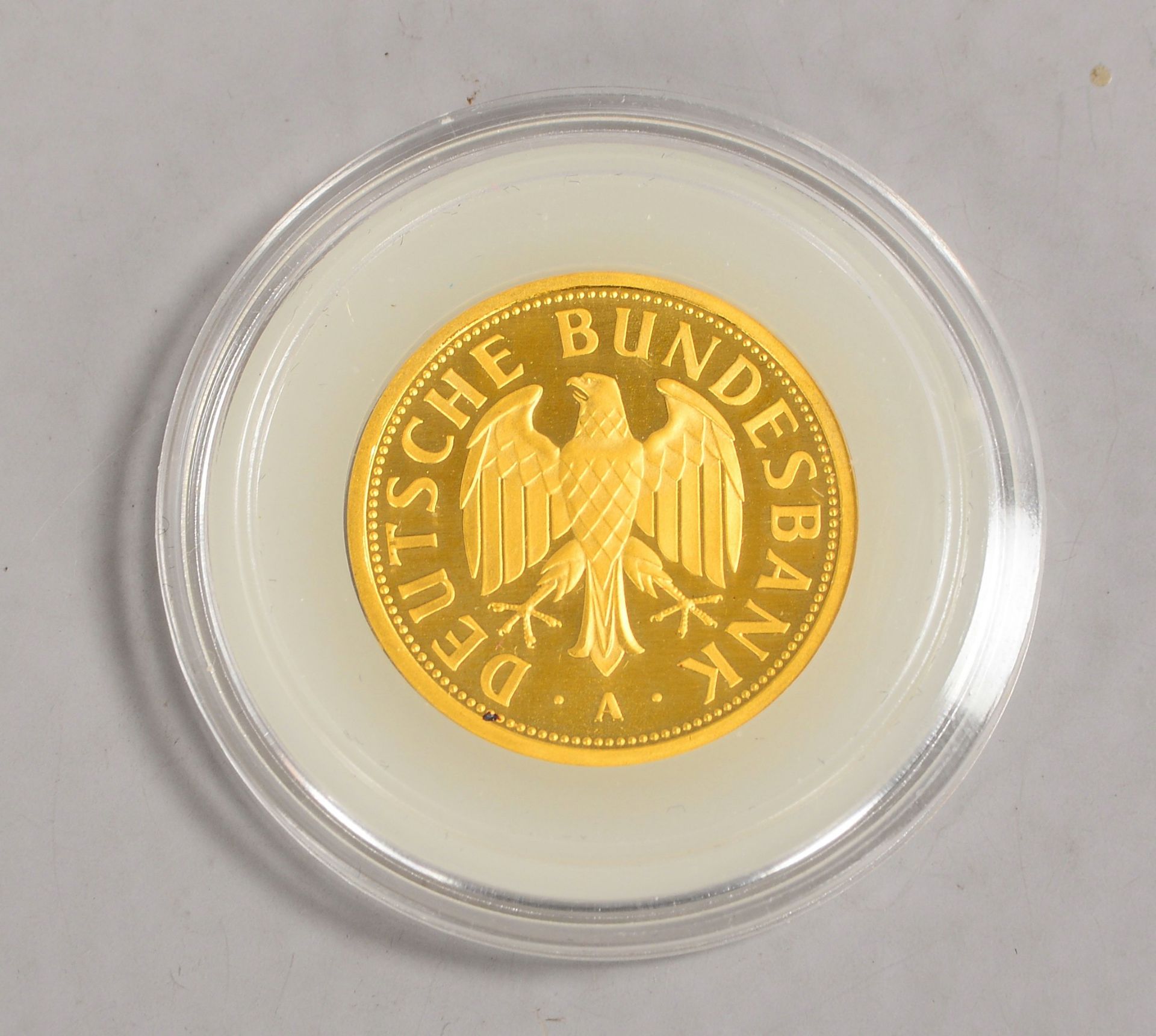 --Goldmünze, '1 Deutsche Mark, 2001 A - BRD', 999,9 Gold; Gewicht 12,00 g