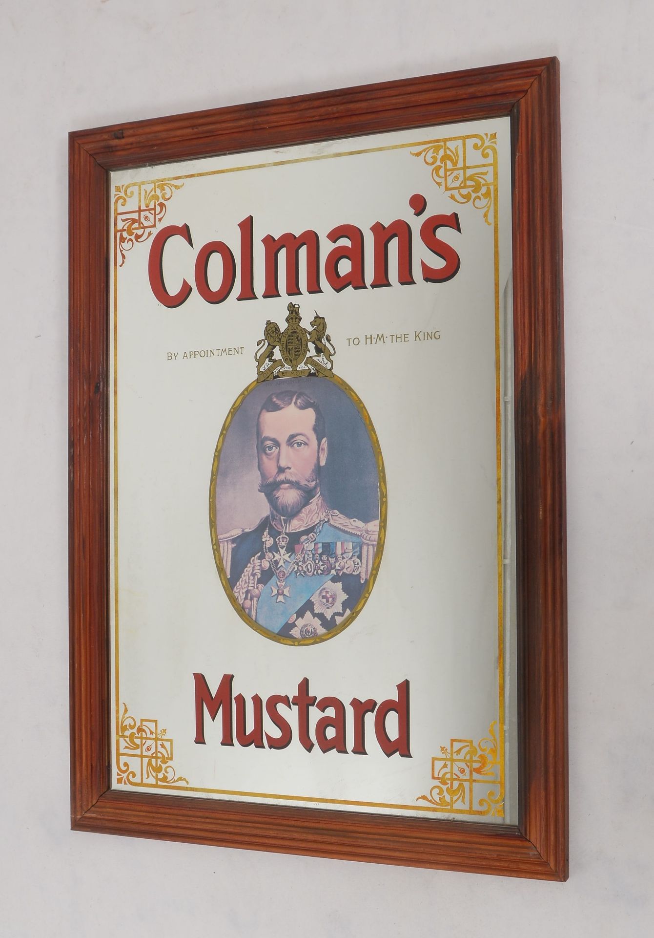 Werbespiegel, &#039;Colman&#039;s Mustard&#039;, mehrfarbig hinterdruckt, mittig freigestelltes Oval