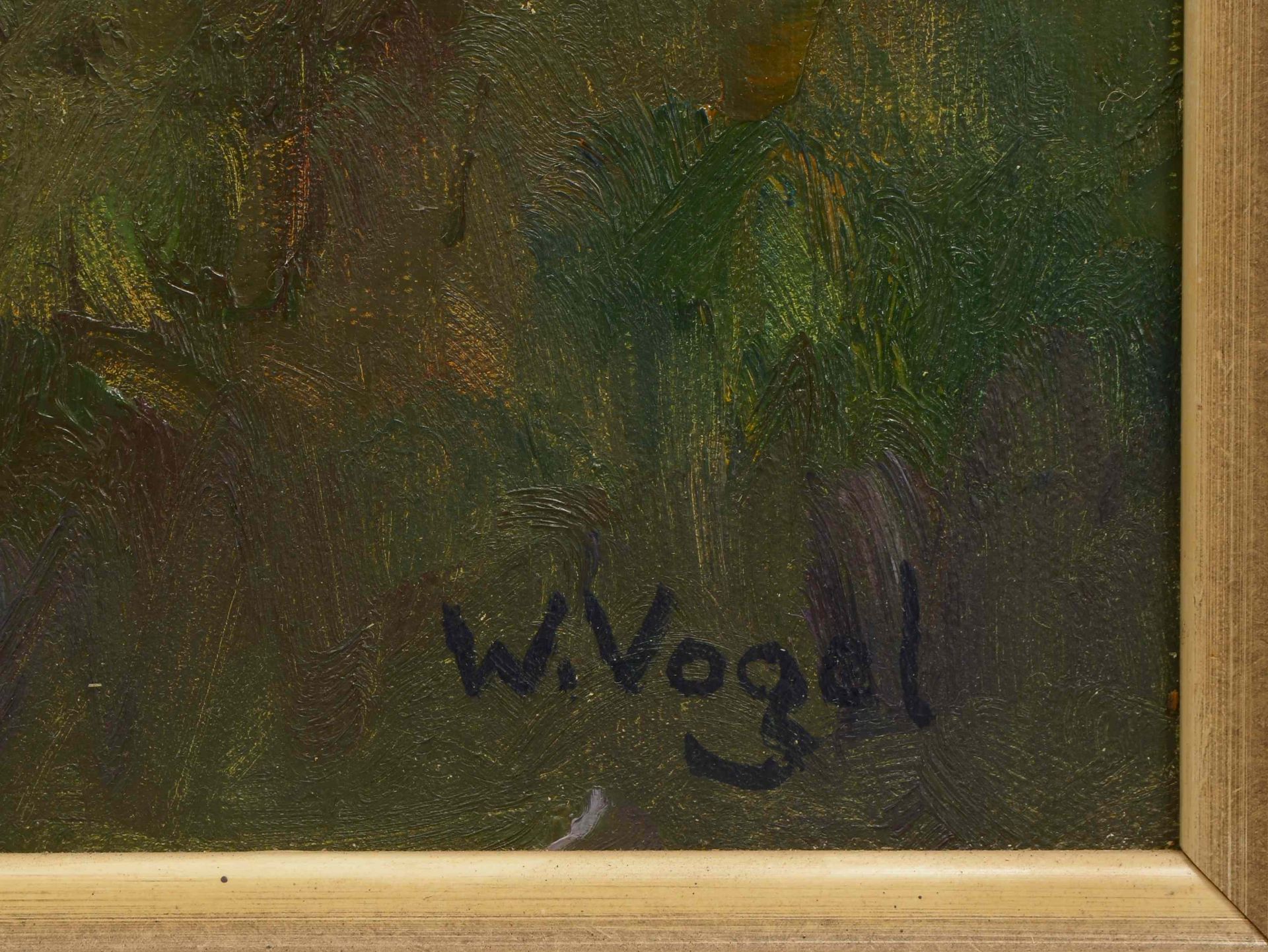 Vogel, Willy, &#039;Torfkahn&#039;, &Ouml;l/Lw, unten rechts signiert; Bildma&szlig;e 70,5 x 49,5 cm - Image 2 of 2