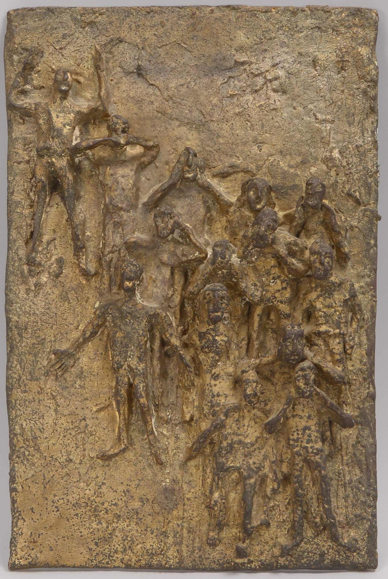 von der Schulenburg, Tisa (1903 - 2001), Bronzerelief, mehrfigurige Darstellung, mit Aufh&auml;nge&o
