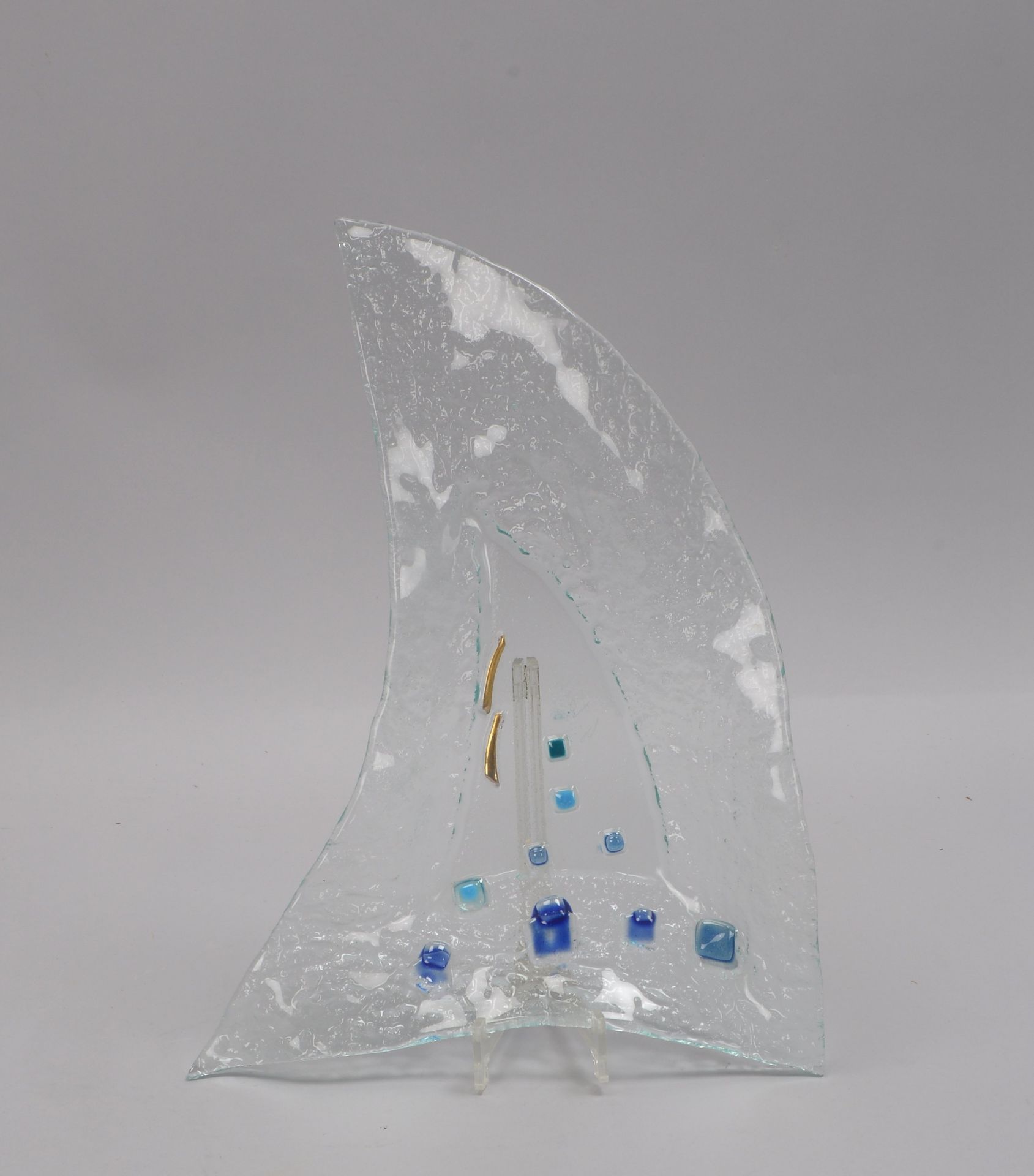 Designer-Glasschale, Entwurf: G. Taupe; Ma&szlig;e 37 x 29 cm