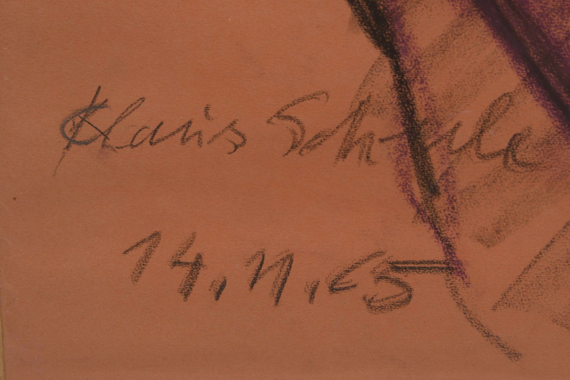 Malskat, Lothar (1913 - 1988), &#039;Portrait von Klaus Scheele&#039;, Kreide- und Kohlezeichnung, s - Image 2 of 3