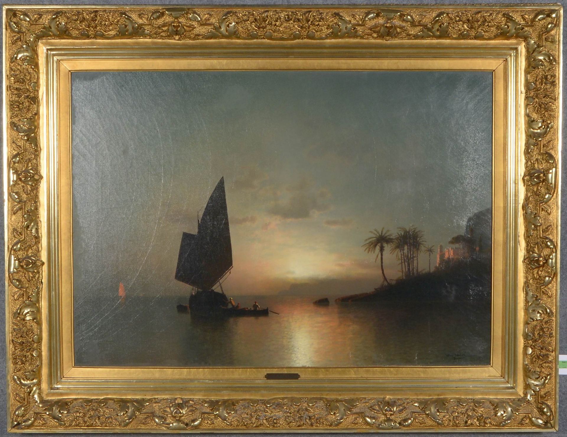 K&ouml;hnholz, Johann Wilhelm Julius (1839 - 1925, Bremen), &#039;Abendstimmung mit Fischern an der