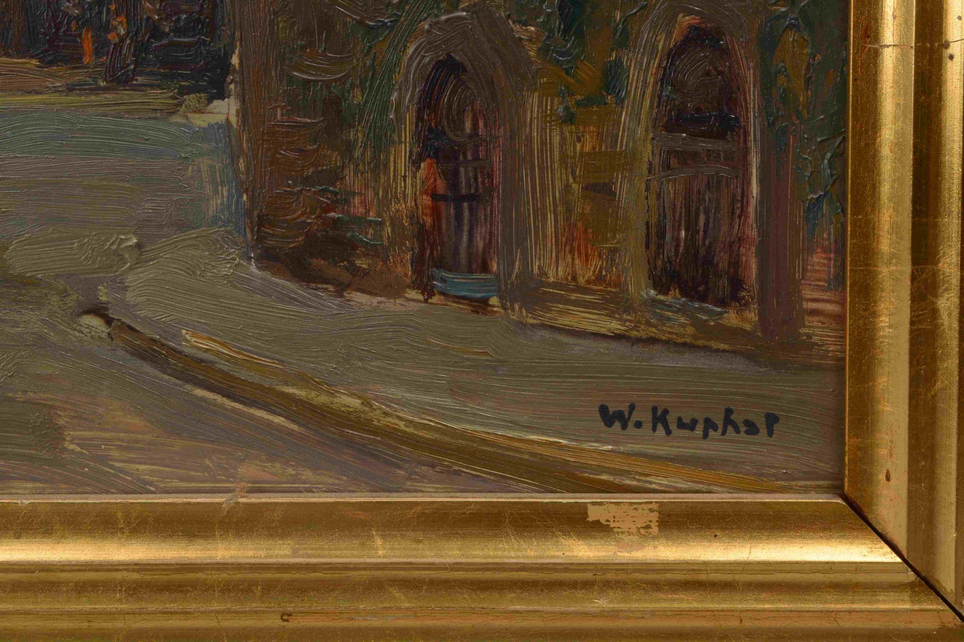 Kuphal, Walter (1890 - 1937), 'Ansicht vom Dom in Goslar - Stephanikirche', Öl auf Platte/gerahmt; B - Bild 2 aus 2
