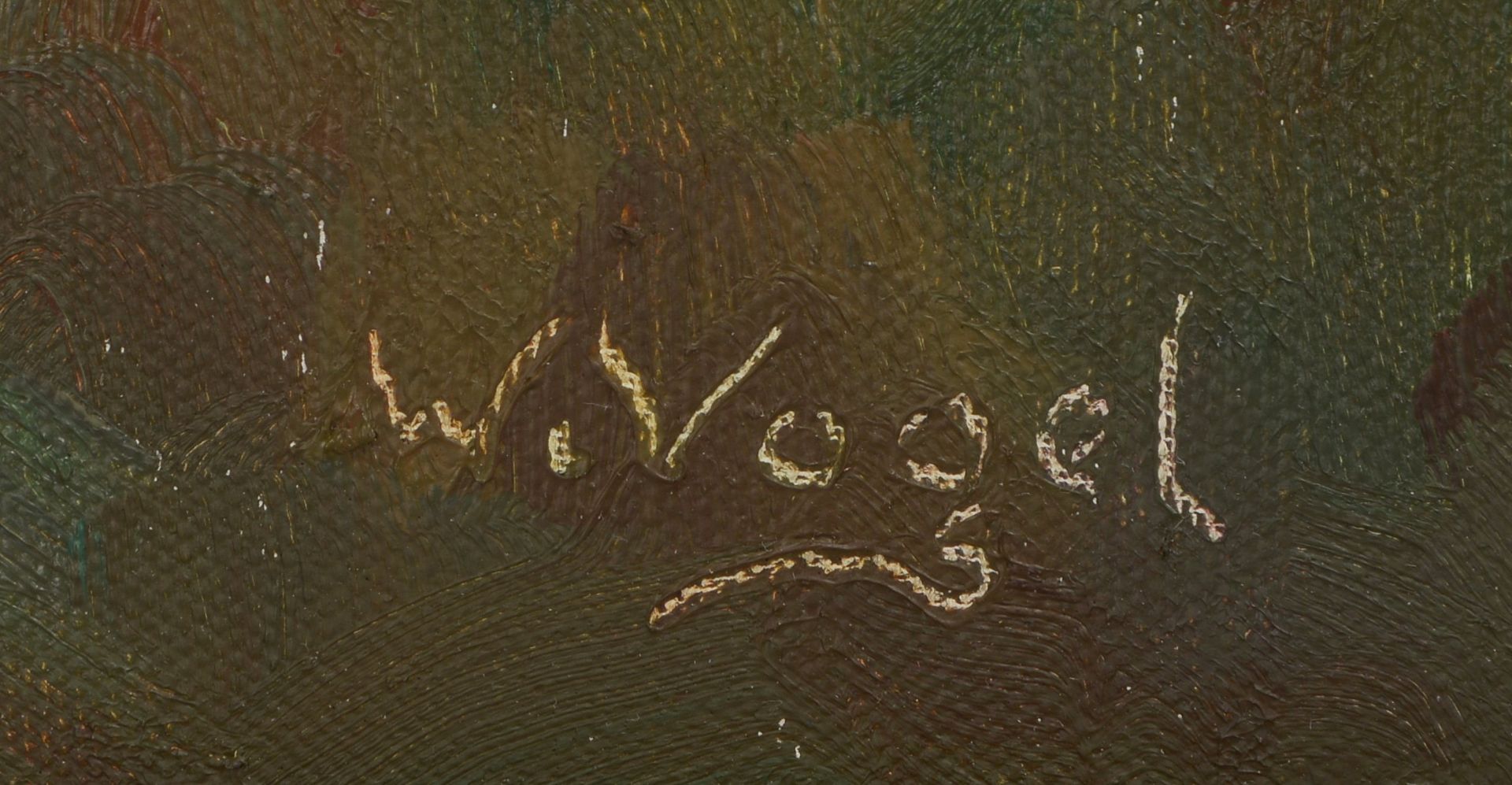 Vogel, Willy (1910 - 1987), &#039;Altes Moorhaus&#039;, &Ouml;l/Lw, unten links signiert, verso dati - Image 2 of 2