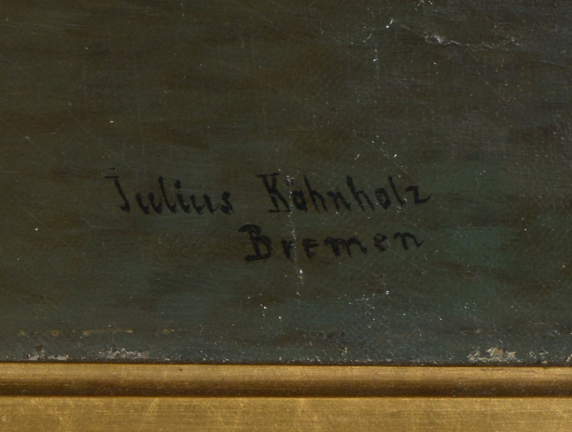 K&ouml;hnholz, Johann Wilhelm Julius (1839 - 1925, Bremen), &#039;Abendstimmung mit Fischern an der - Image 2 of 3