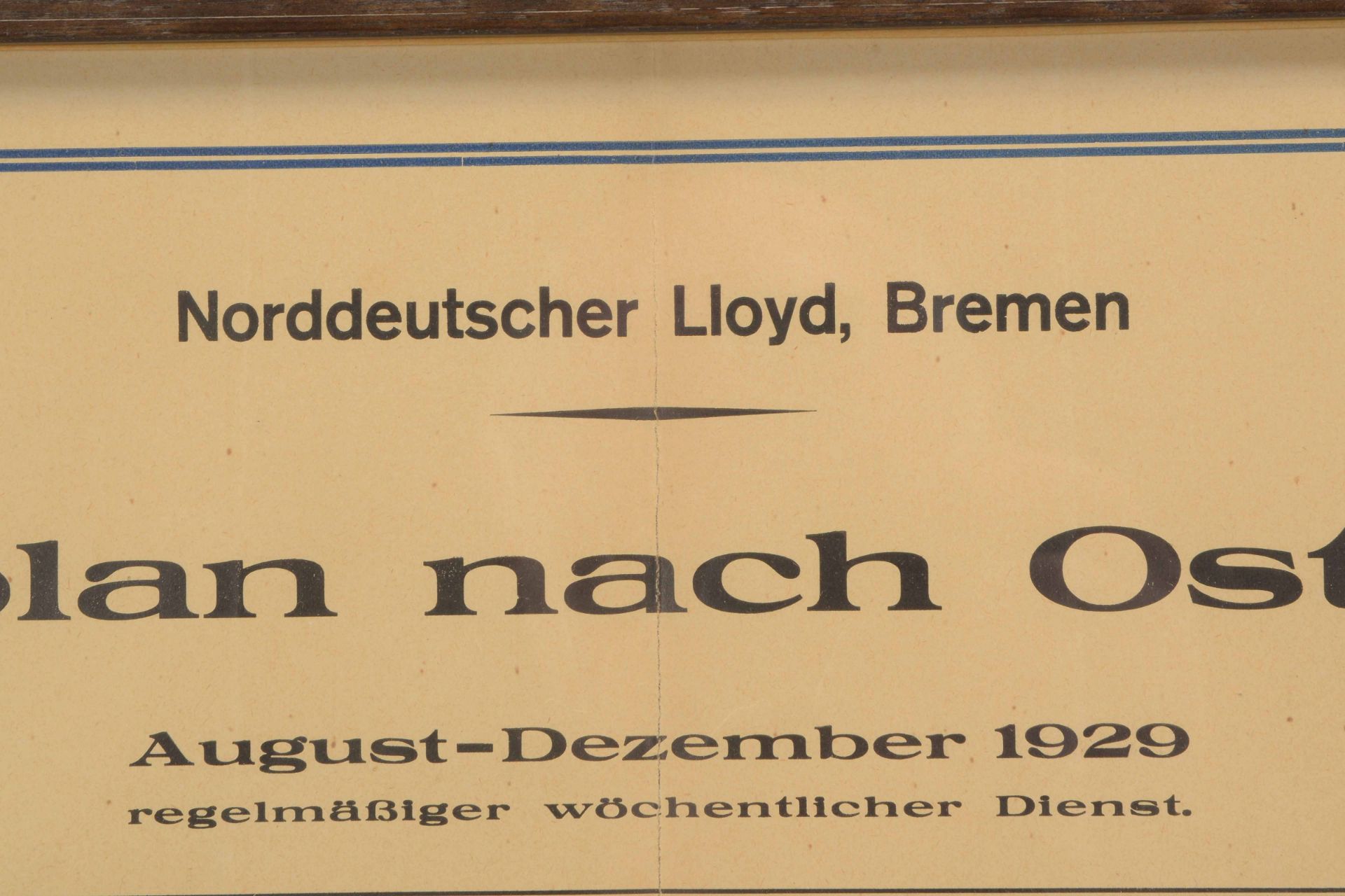 Maritimes Sammler-Dokument, &#039;NDL Bremen&#039;: &#039;Fahrplan nach Ostasien, 15. August, 1929, - Image 2 of 4
