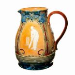 Royal Doulton Art Nouveau Style Lemonade Jug, Cricketers