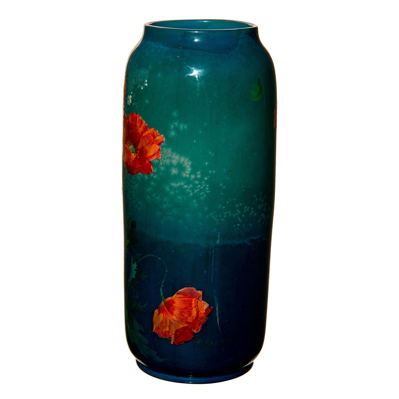 Royal Doulton Titanian Percy Curnock Floral Vase, Poppy - Image 3 of 4