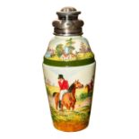 Royal Doulton Fox Hunting Cocktail Shaker with Silver Top