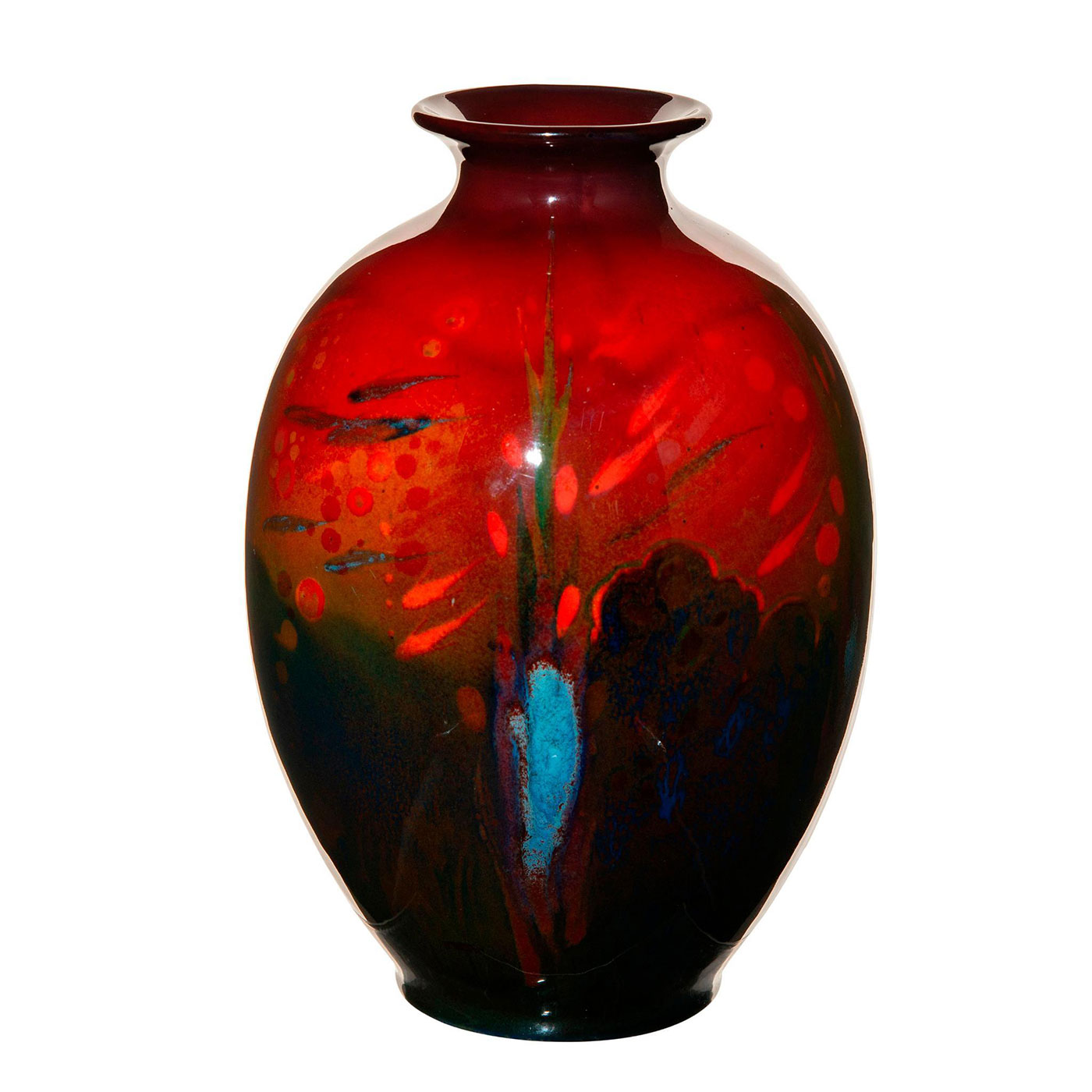 Royal Doulton Sung Flambe Vase, Underwater Scene - Image 4 of 5