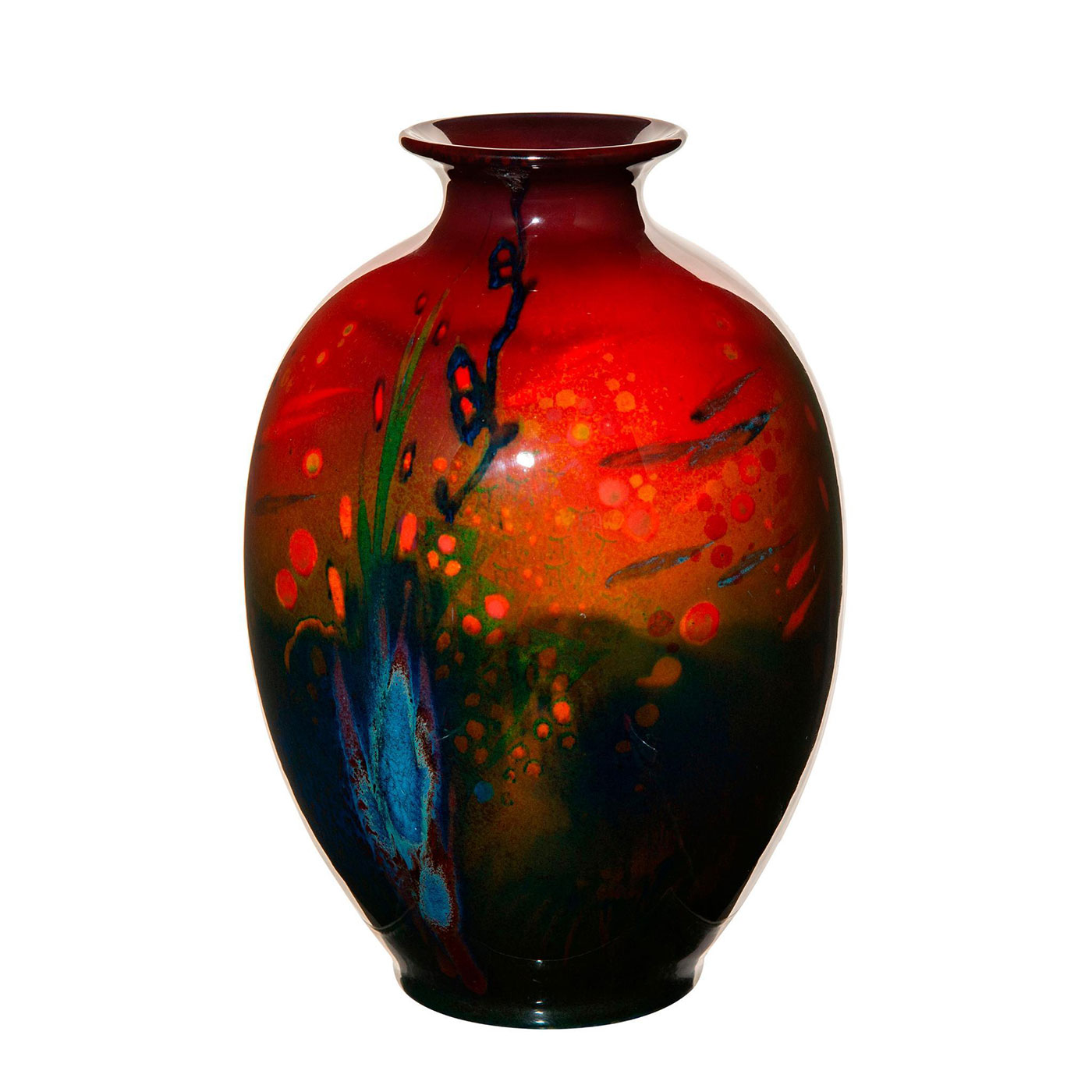 Royal Doulton Sung Flambe Vase, Underwater Scene - Image 3 of 5