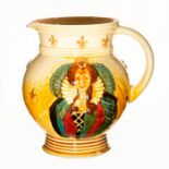Rare Royal Doulton Whiskey Water Pitcher of the Queen in Queensware glaze