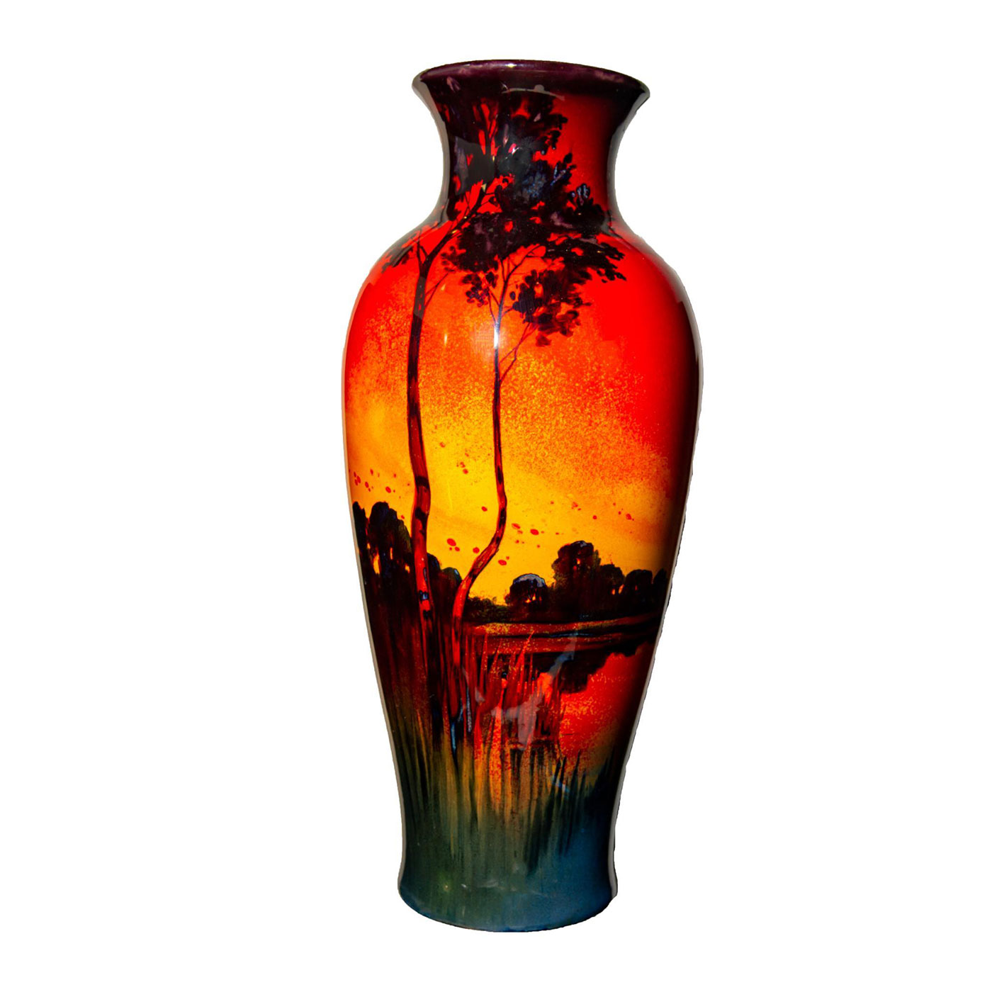 Royal Doulton Sung Flambe Exhibition Vase, Landscape - Image 2 of 4