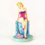 Peggy Davies Ceramics Figurine, Marilyn Monroe, Purple