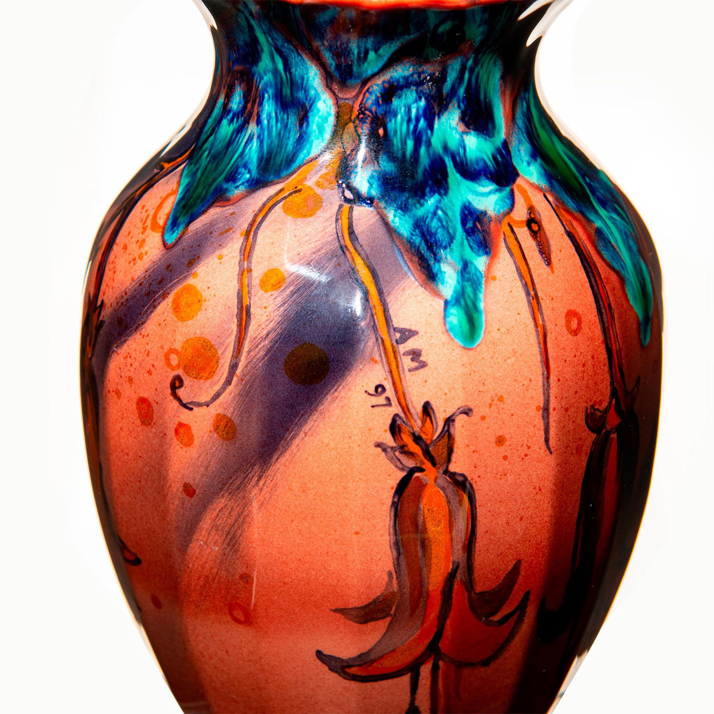 Royal Doulton Art Deco Flambe Vase, Bluebells - Image 8 of 9