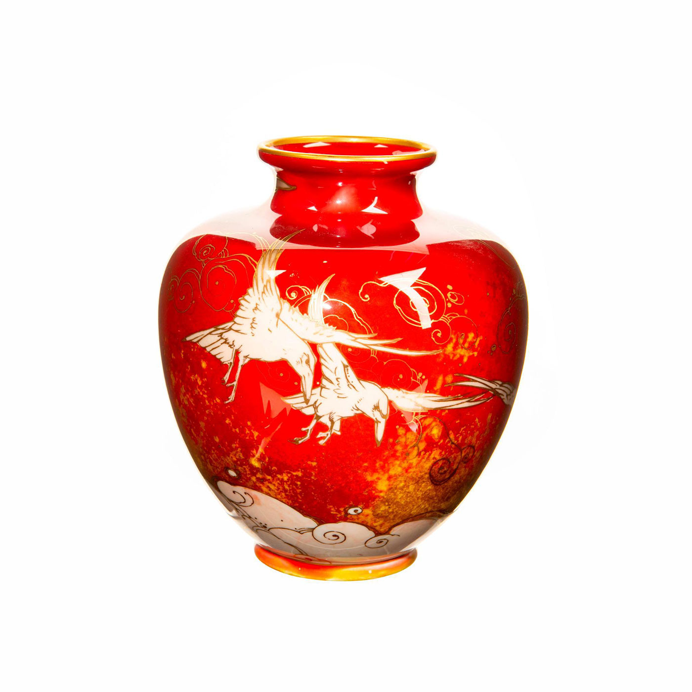 Royal Doulton Harry Nixon Flambe Vase, Kingfishers - Image 4 of 5