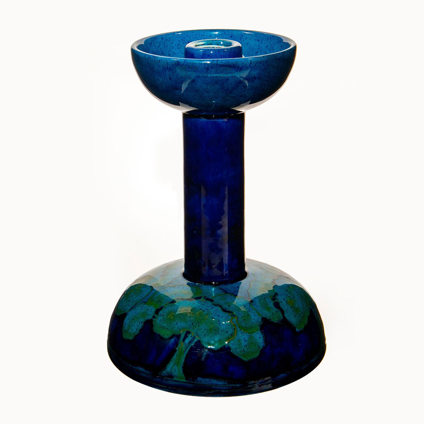 Rare Moorcroft Moonlit Blue Exhibition Candlestick - Image 2 of 4