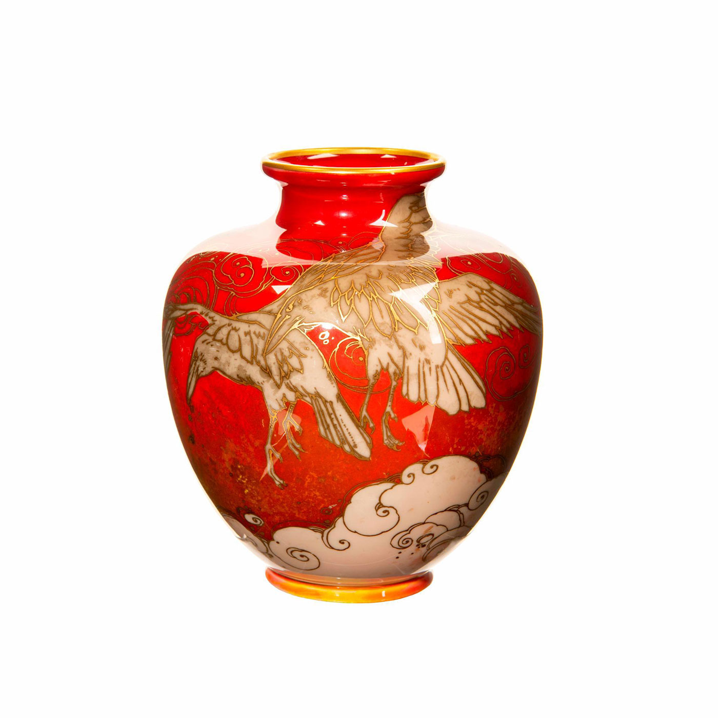 Royal Doulton Harry Nixon Flambe Vase, Kingfishers - Image 2 of 5