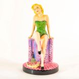 Peggy Davies Ceramics Figurine, Marilyn Monroe, Green