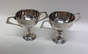 A pair of unusual silver trophies. Chester. Approx