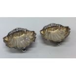 A good pair of small silver salts of fluted design