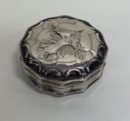 A Dutch Antique circular silver box. Approx. 26 gr