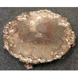 A good Old Sheffield plated salver with central ar